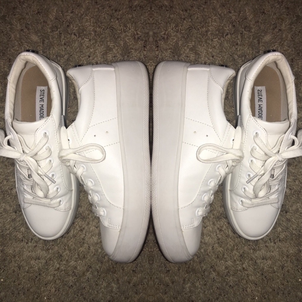 steven madden white platform sneakers